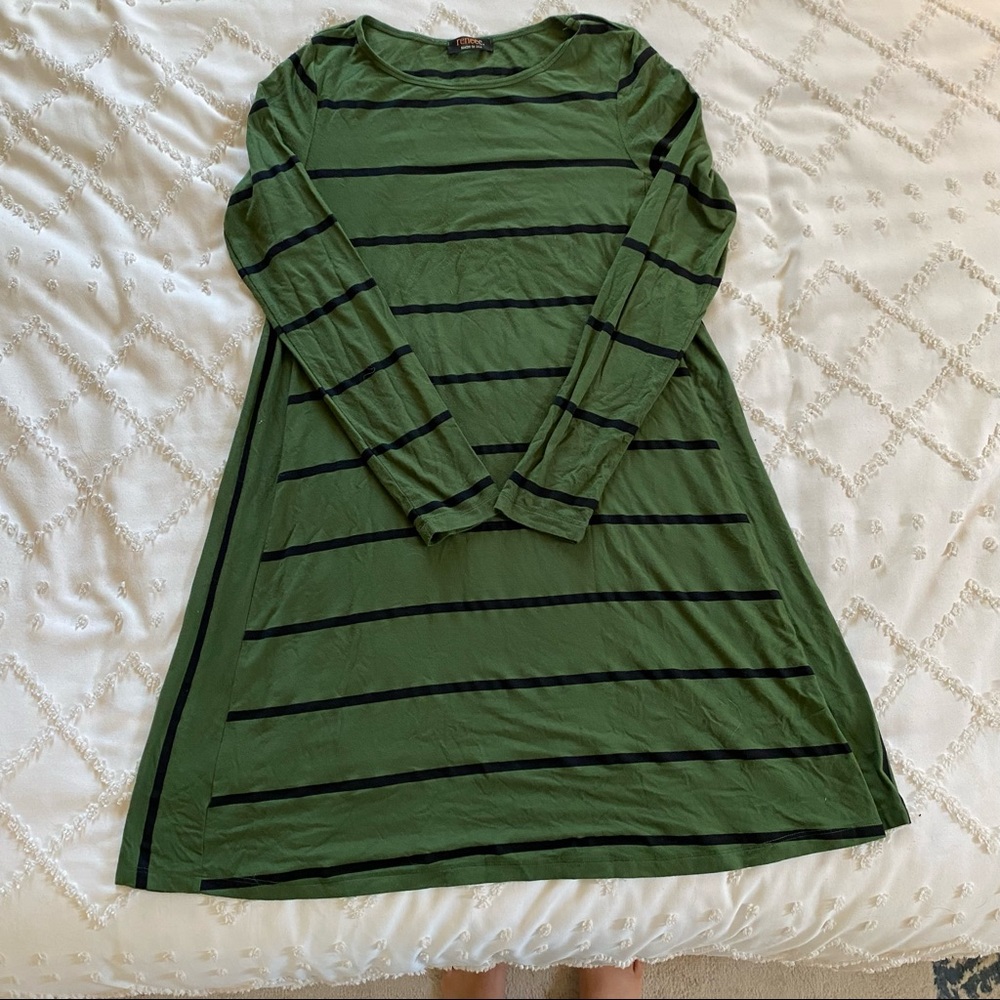 Green Striped Maternity Dress